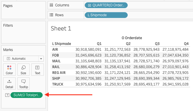 Tableau workbook